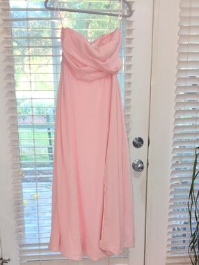 Birdy Grey Strapless Cowl Neck Maxi Dress in Light Pink